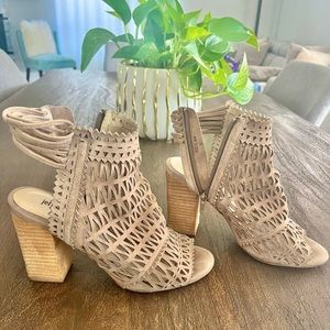 Jeffrey Campbell Ottawa taupe suede block heel
